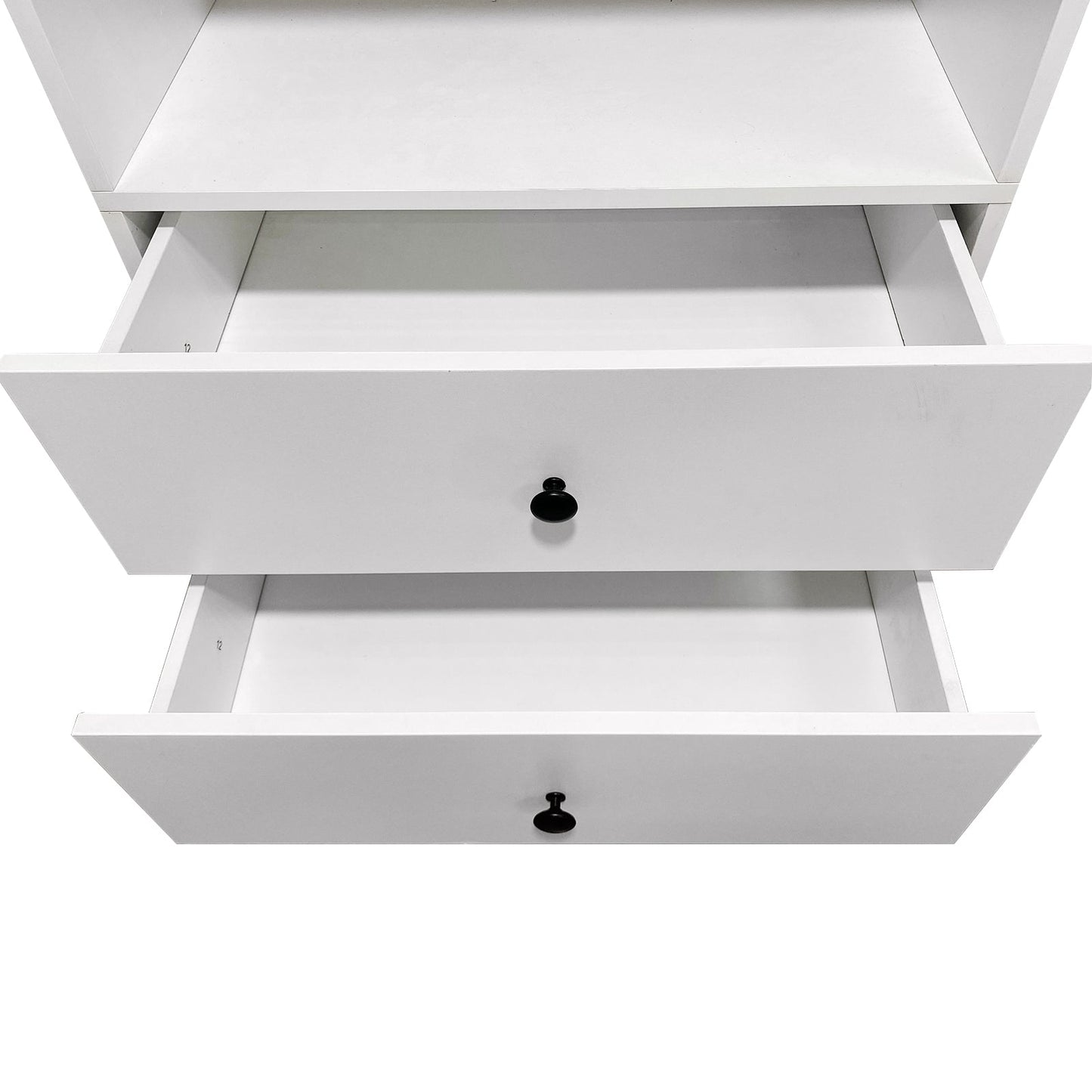 C1 Modular Wall-Mounted Closet System – 2-Drawer Wooden Storage Unit (White)