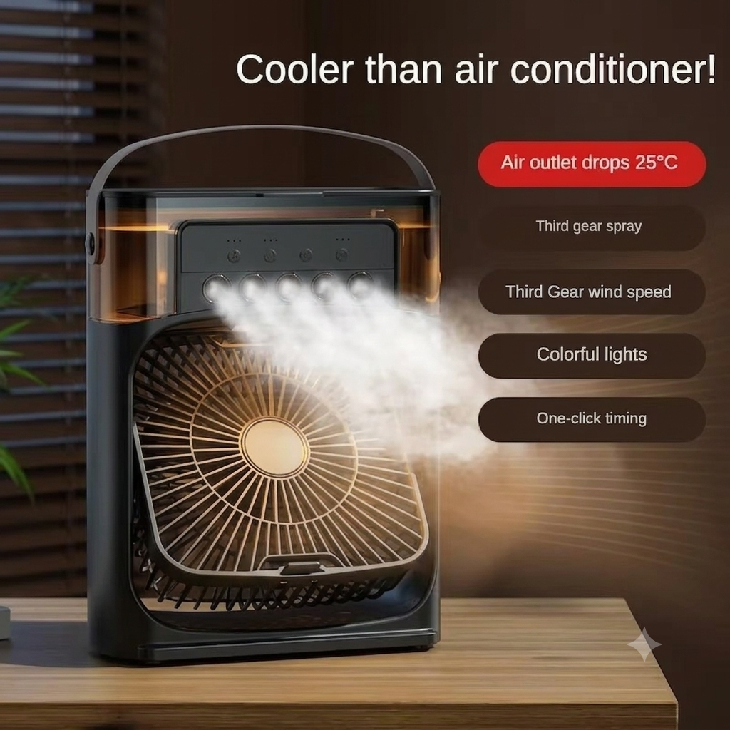 Mini USB Air Cooler LED Ice Fan