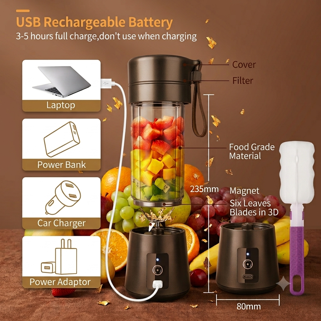 Rechargeable USB Portable Blender