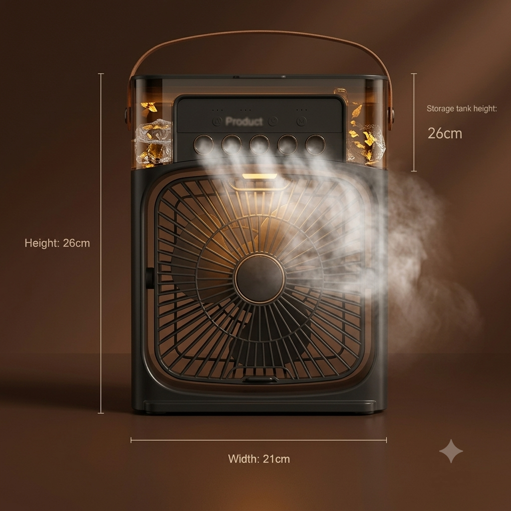 Mini USB Air Cooler LED Ice Fan