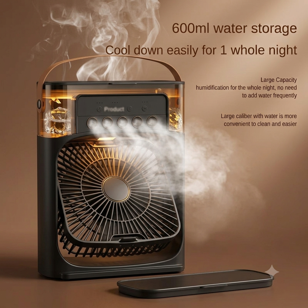 Mini USB Air Cooler LED Ice Fan
