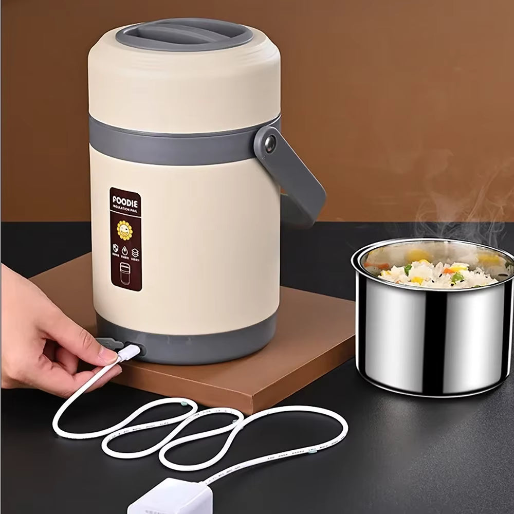 USB Electric Heated Stainless Steel Lunch Box 1.6L